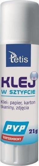 Tetis Klej w sztyfcie PVP(bezbarwny)21g (12szt) BG112-G