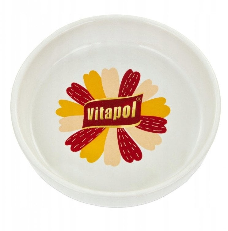 Miska, dla chomika, bia�a, nadruk Vitapol, ceramiczna, 150ml