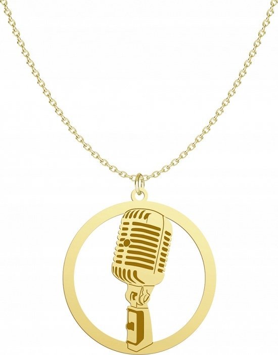 Radziszewska Jewellery Złoty Naszyjnik Mikrofon Łańcuszek 925 Prezent Biżuteria GRAWER GRATIS