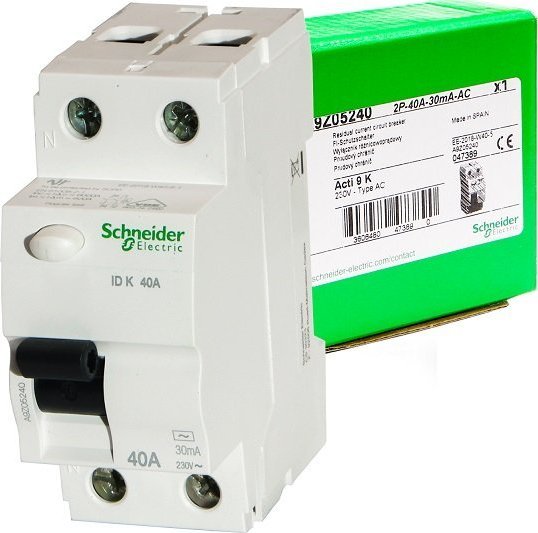 Schneider Wył. różnicoprądowy 2P 40A 0,03A AC ID K A9Z05240