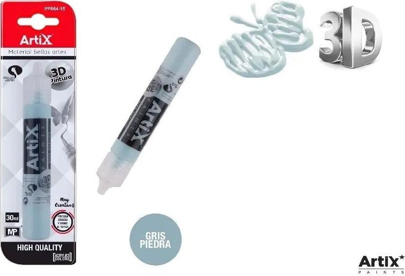 Happy Color Farba strukturalna 3D szaro-niebieski 30ml