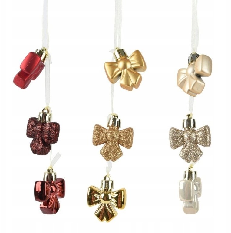 Zawieszka świąteczna choinkowa kokardki 1szt 3,8 cm