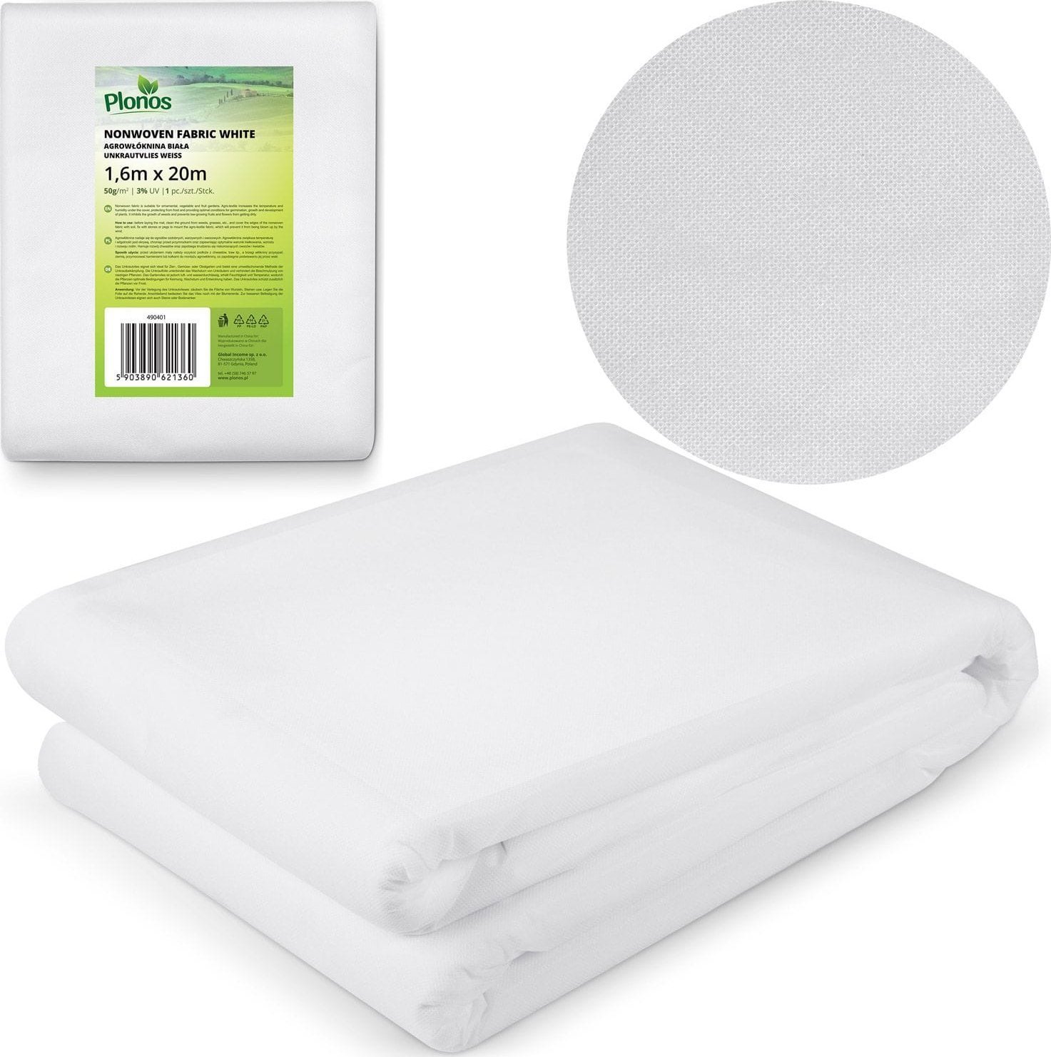 Plonos Agrowłóknina okryciowa 2000 cm x 160 cm Plonos - biała