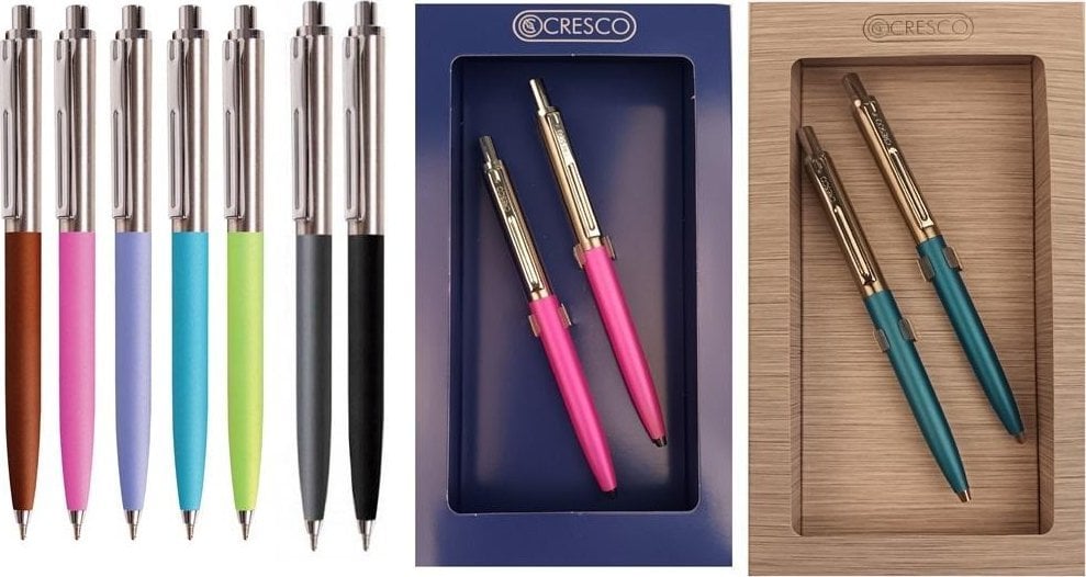 Cresco Długopis + ołówek aut, Reporter pastel Gift Box