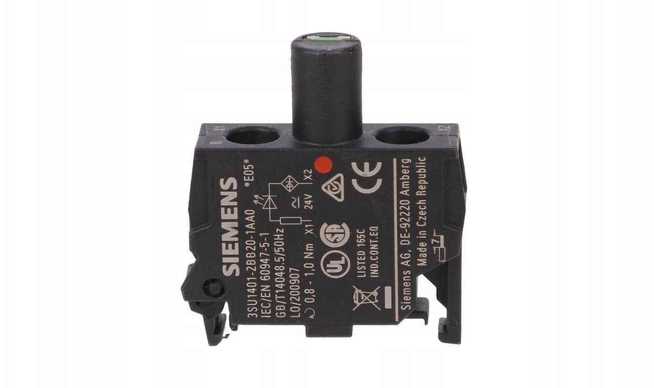 Siemens Oprawka blok LED bursztynowy/pomarańczowy 24V AC-DC montaż czołowy przyłącze śrubowe SIRIUS ACT 3SU1401-1BB00-1AA0