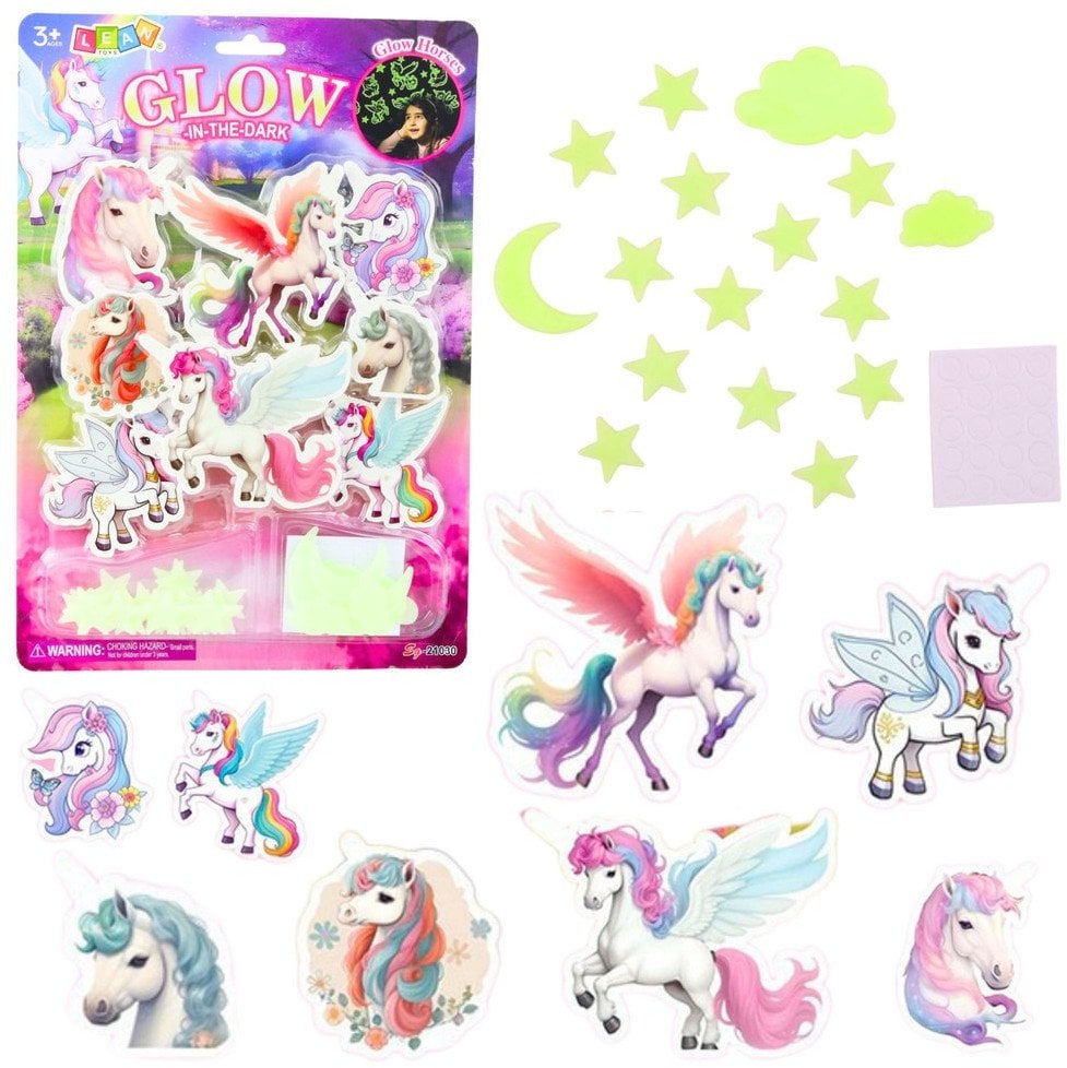 Naklejki Fluorescencyjne Świecące Na Ścianę Jednorożce Gwiazdki