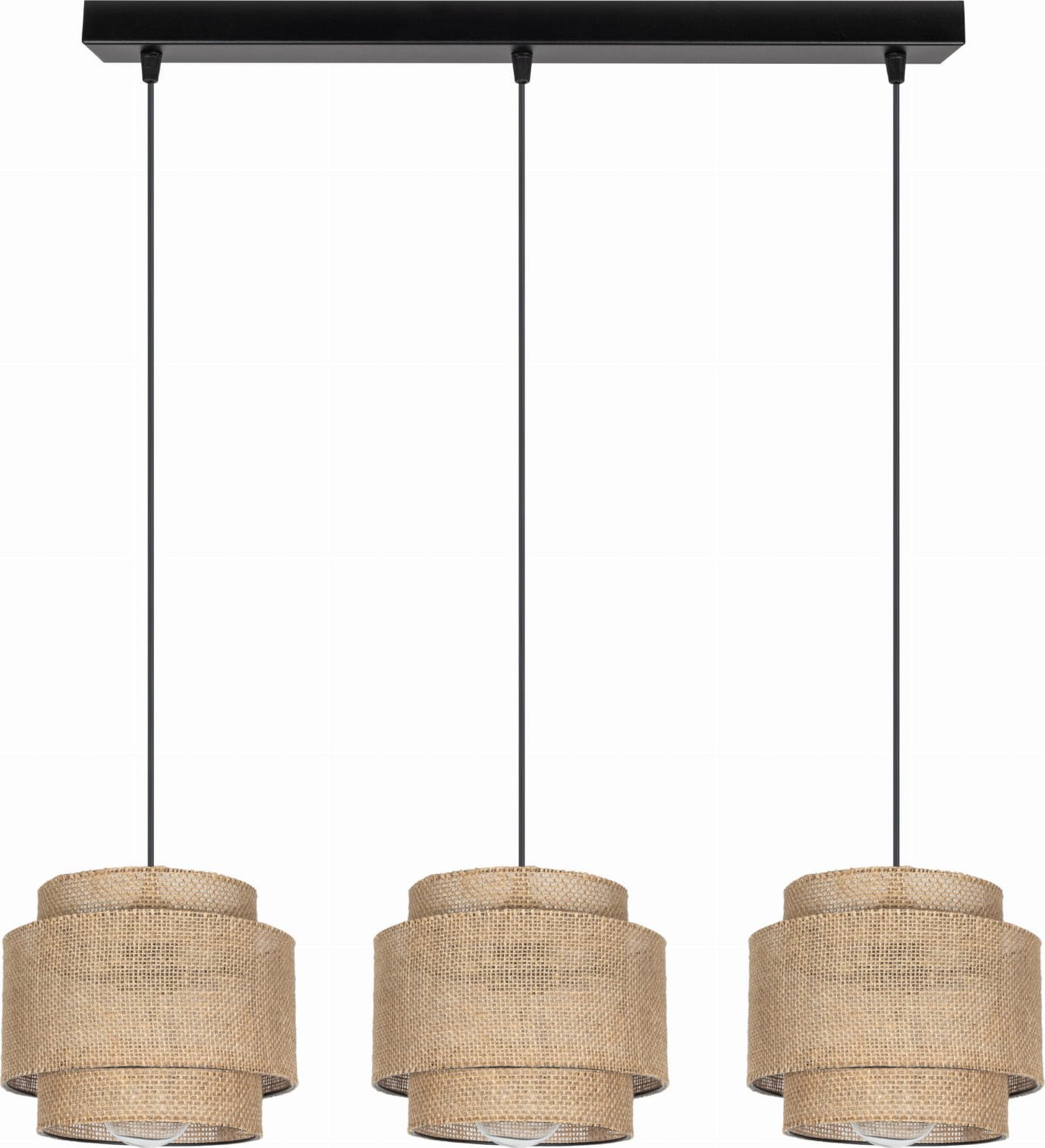 Lampa wisząca Solar Lampa wisząca sufitowa żyrandol BOHO len 3 żarówki