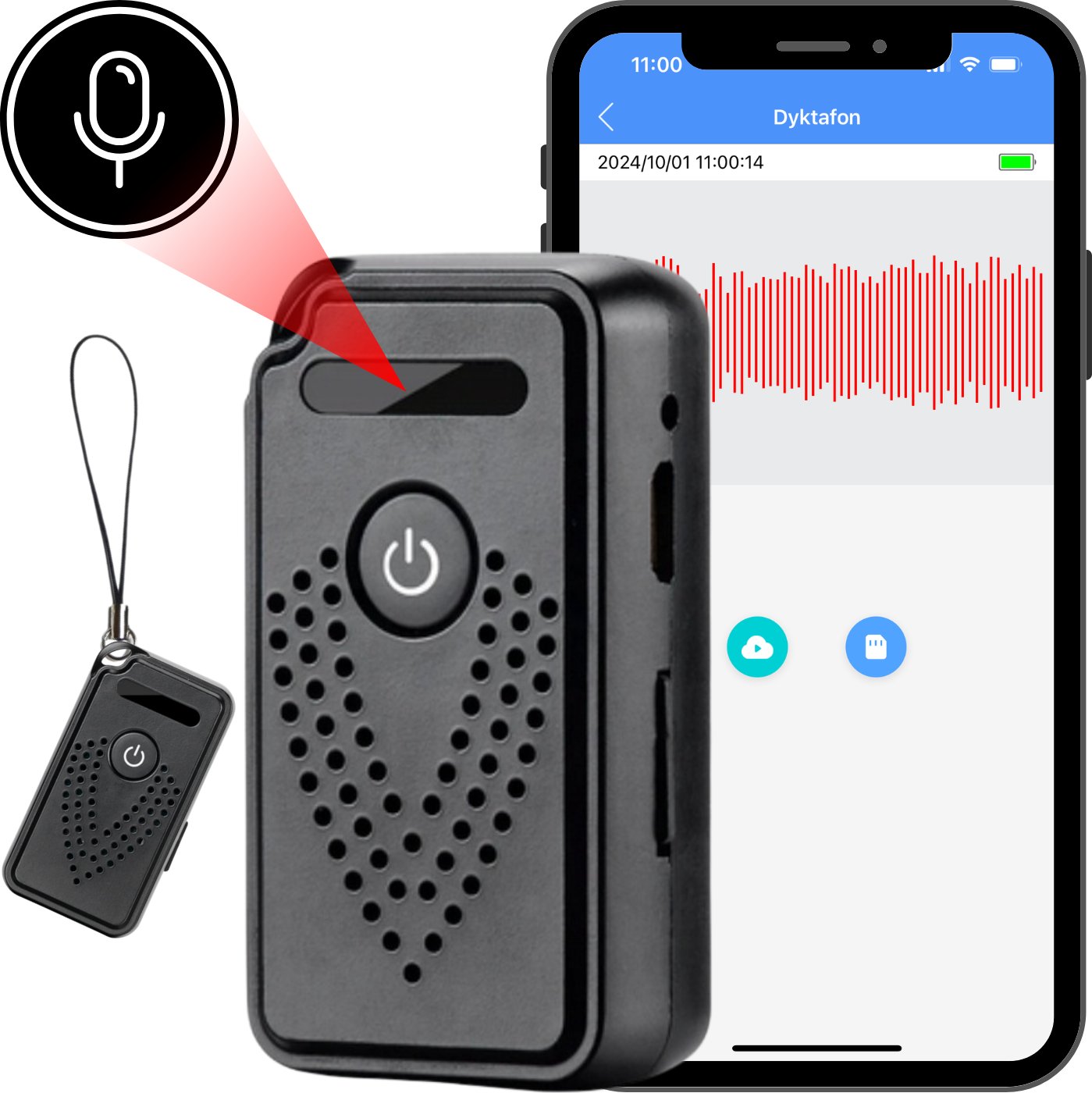 DYKTAFON SZPIEGOWSKI WIFI PODSŁUCH MAŁY MAGNES APLIKACJA ZDALNY PODSŁUCH