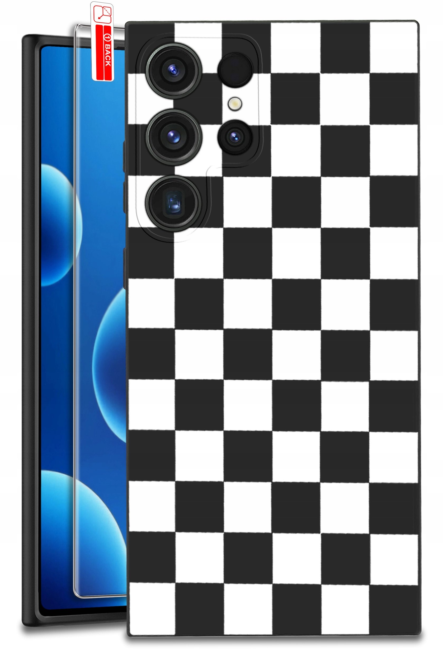 ETUI do Samsung Galaxy S25 Ultra WZORY | SILIKONOWE MATT CASE + SZKŁO 9H