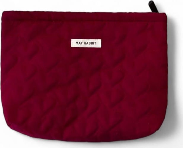 Kosmetyczka jednokomorowa pikowana serca bordowa 25 x 5 x18 cm KS120BOR