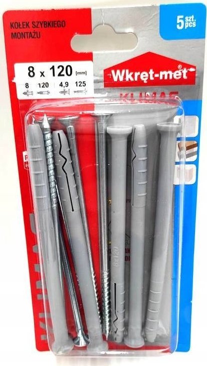 Wkręt-met BLISTER KOŁ.DO SZYBK MONTAŻU 8X120 kod:B