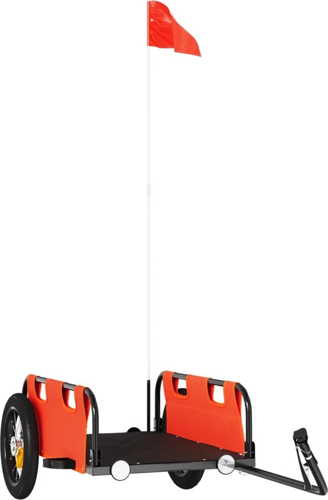 Przyczepka rowerowa, pomarańczowa, tkanina Oxford i żelazo