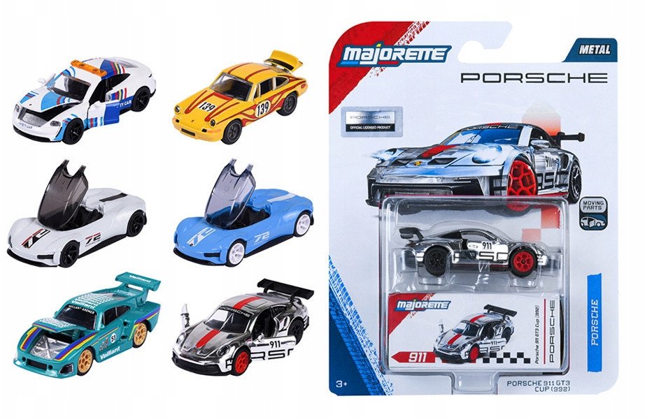 MAJORETTE AUTO MET PORSCHE DELUXE 8CM MIX6 B/C24