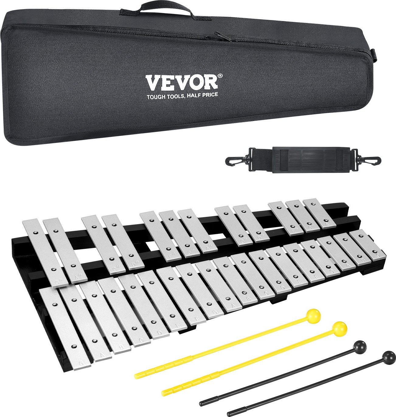 Ksylofon 30-tonowy z pałeczkami i torbą