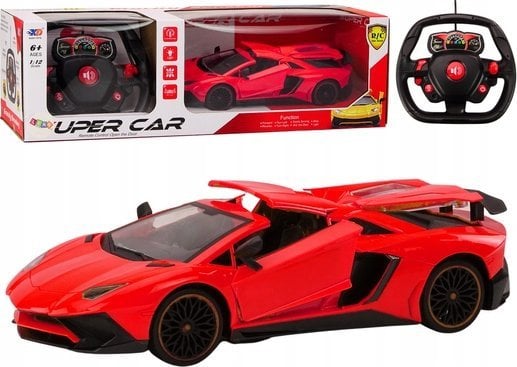 LeanToys Samochód Sportowy Zdalnie Sterowany RC 1:12 Otwierane Drzwi Czerwony