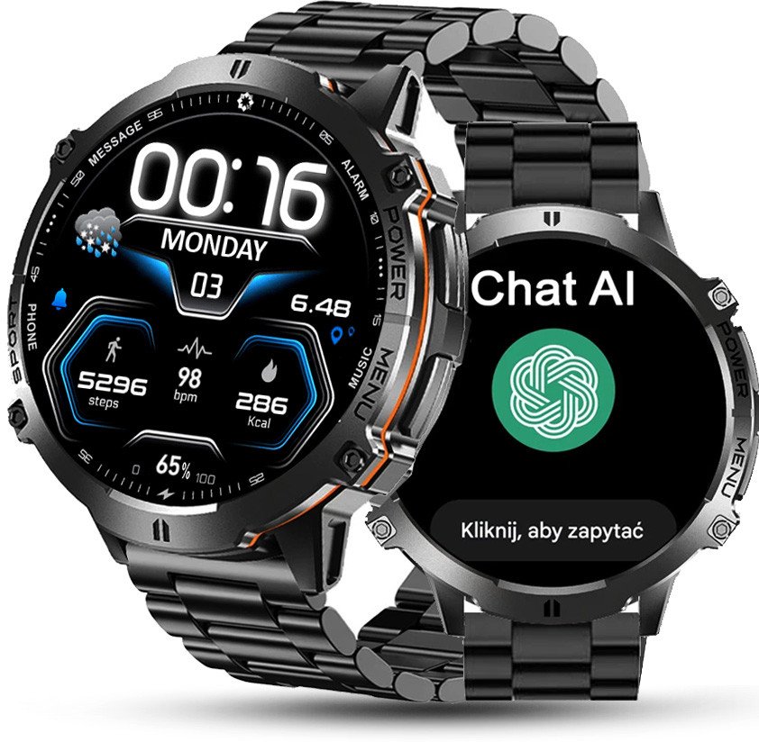 SMARTWATCH męski Rubicon RNCF40 black/black Bransoleta PROF