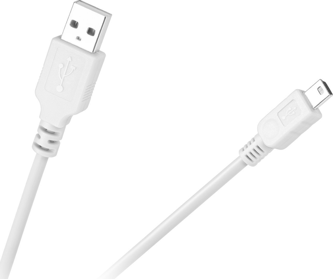 Kabel USB TreQ USB-A - miniUSB Biały (KPO2905W-1)