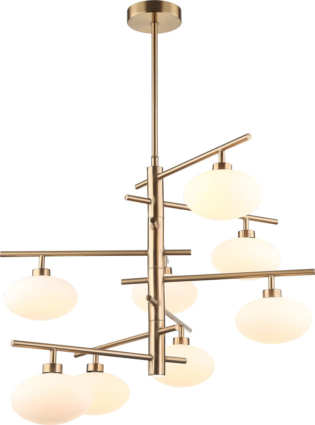 Lampa sufitowa Italux Fiorenzo nowoczesna mosiądz (MDM3661-8 BRO+W)