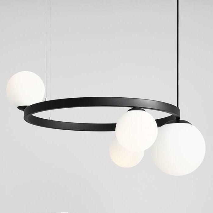 Lampa wisząca Aldex Wisząca lampa loftowa GARDA pierścień metalowy molekuły białe