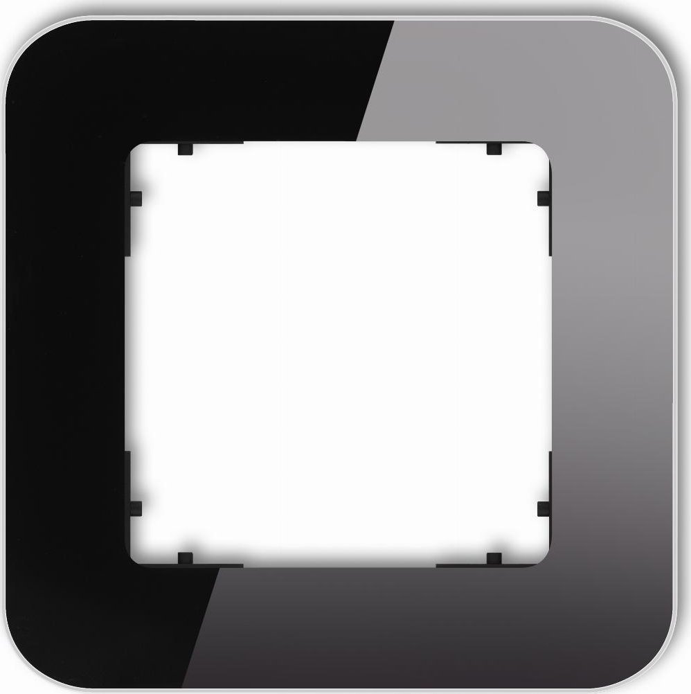 Karlik Ramka pojedyncza Karlik Icon 12-12-IRSZ-1 uniwersalna zaokrąglona efekt szkła czarny mat