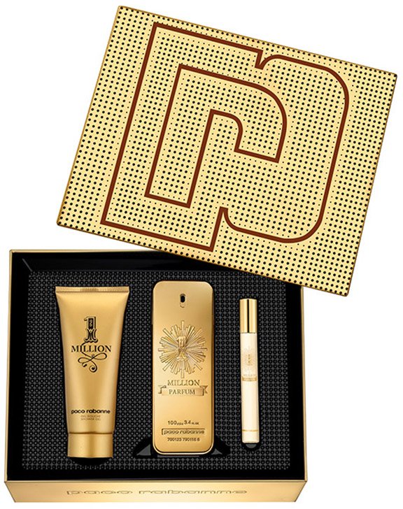Set Paco Rabanne: 1 Million, Eau De Toilette, For Men, 100 ml + 1 Million, Eau De Toilette, For Men, 10 ml + 1 Million, Shower Gel, For All Skin Types