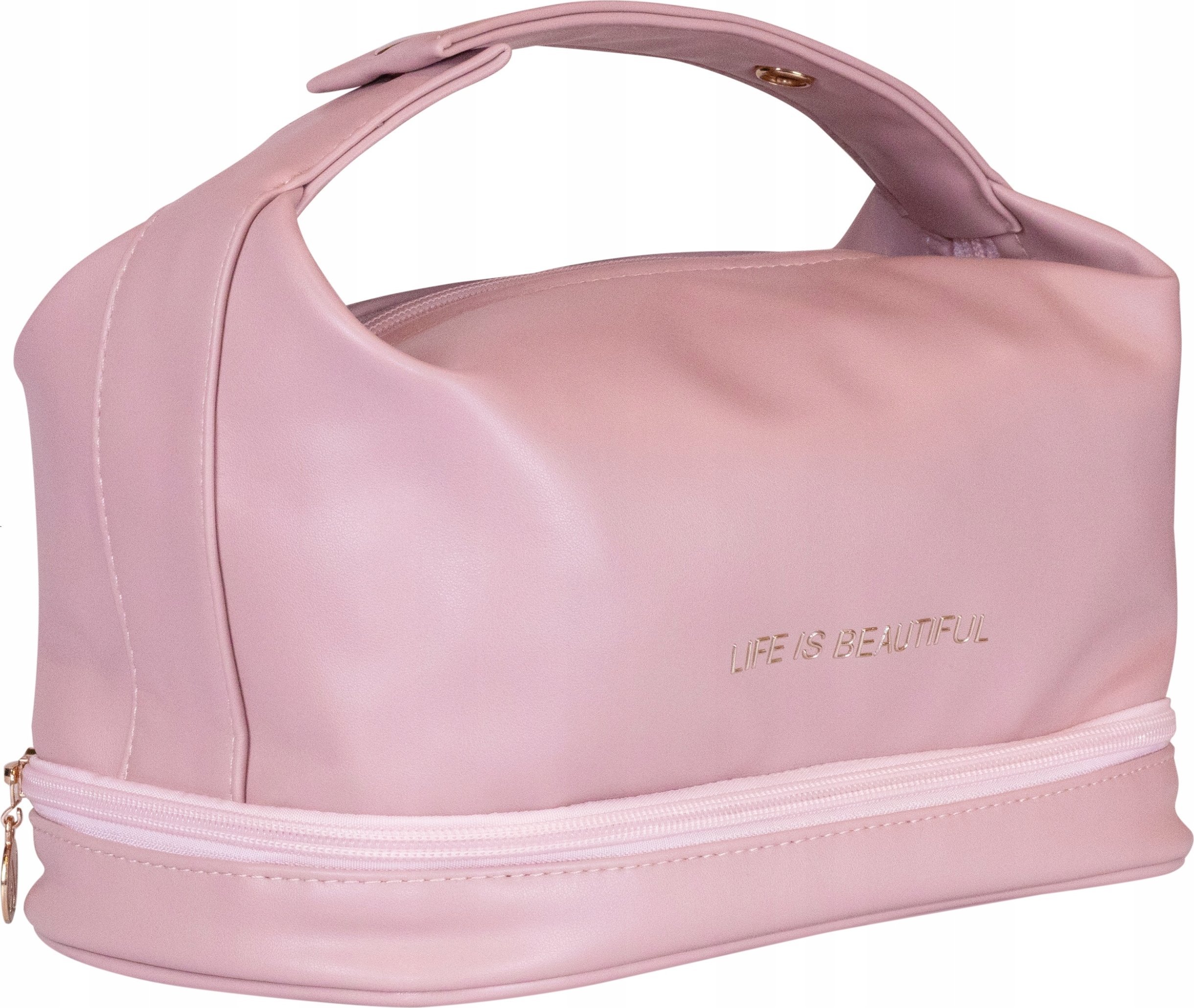 INTER-VION_Kosmetyczka usztywniona z organizerem Róż