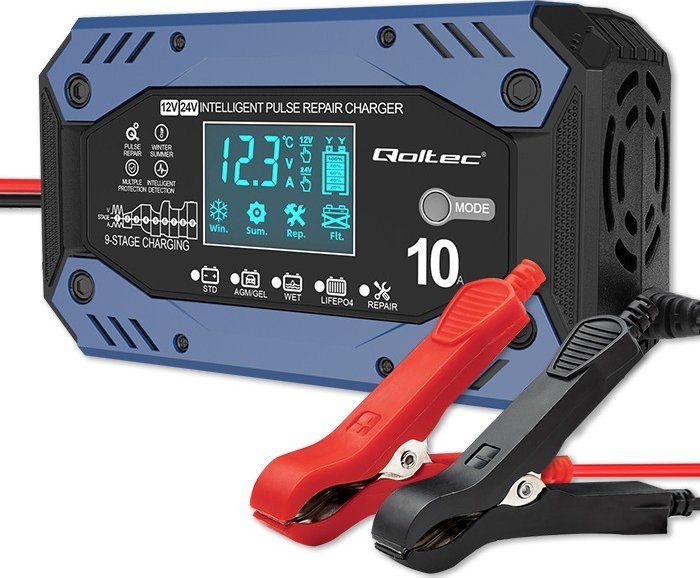 Qoltec Inteligentna ładowarka do akumulatorów STD AGM GEL LiFePO4