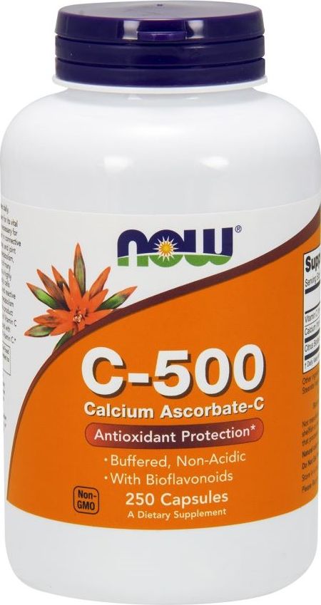 NOW Foods NOW Foods - Witamina C-500, Askorbinian Wapnia-C, 250 kapsułek