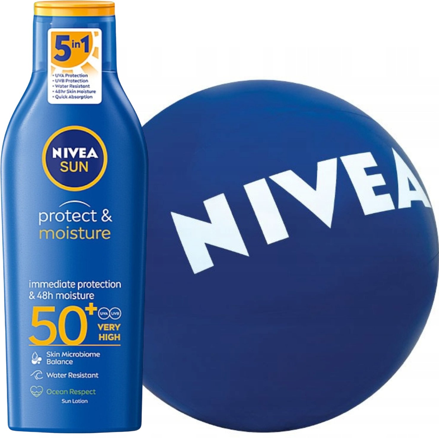 Nivea Protect & Moisture SPF50 Balsam + Piłka Plażowa