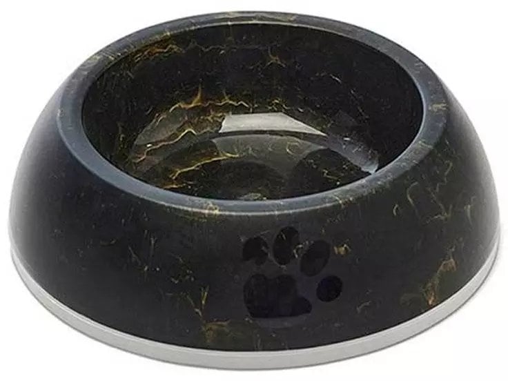Delice 2 Marble, miska dla psa, czarna/ złota, plastik, 0,6l