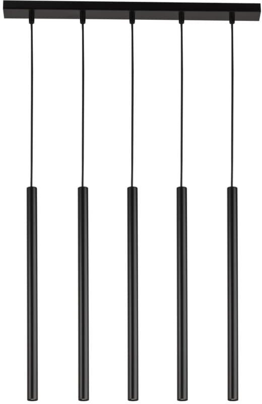 Lampa wisząca Sigma Lampa wisząca tuby Sopel 33615 wielopunktowa metalowa czarna