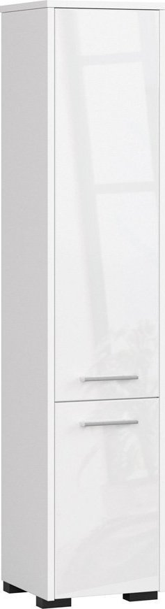 Elior Biały regał łazienkowy w połysku z półkami - Laro 4X