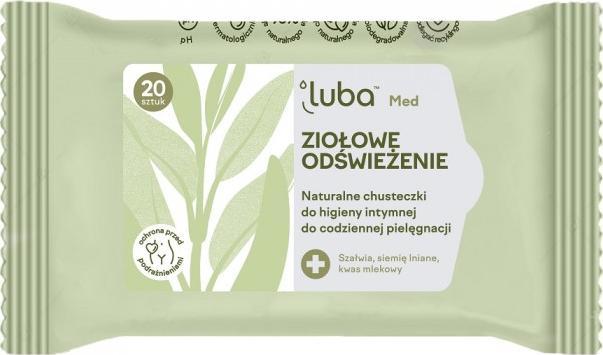 Luba LUBA_Med Ziołowe odświeżenie naturalne chusteczki do higieny intymnej 20 szt.