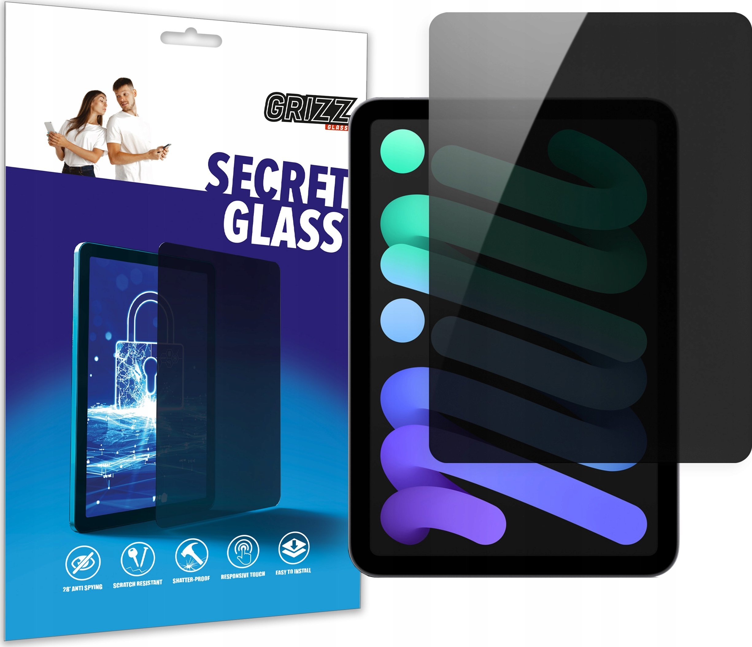 GrizzGlass Szkło prywatyzujące GrizzGlass SecretGlass do Apple iPad mini 8,3 cali (6. generacji)