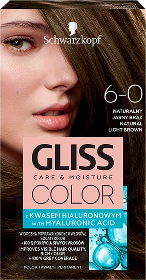 Schwarzkopf Gliss Color nr 6-0 naturalny jasny brąz
