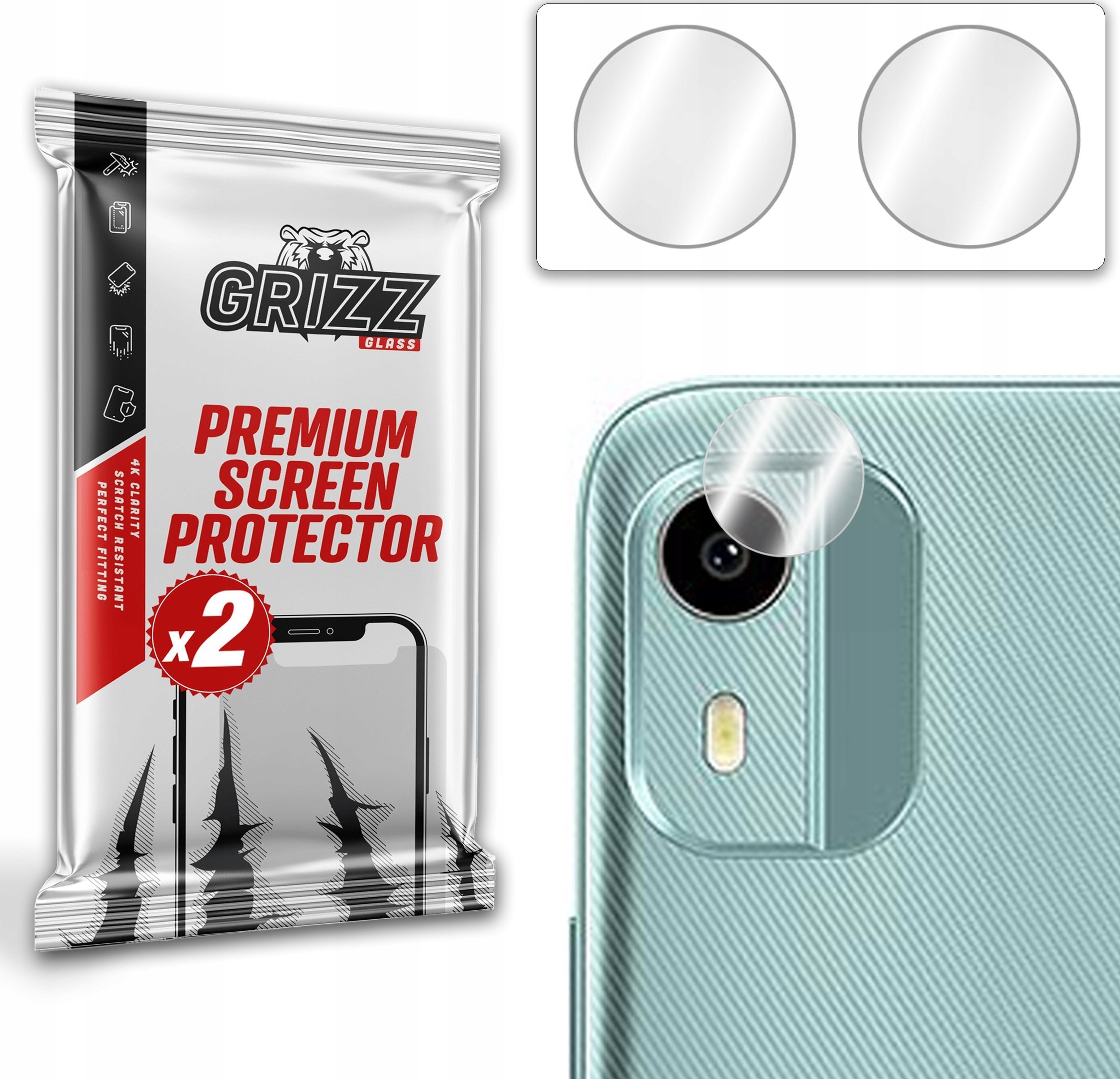 GrizzGlass Szkło na aparat GrizzGlass HybridGlass Camera Nokia C12 Pro