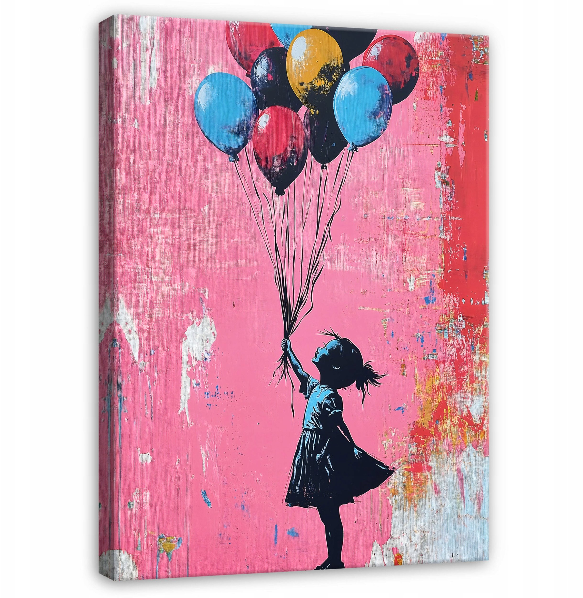 OBRAZ ABSTRAKCJA BANKSY DZIEWCZYNKA DO SYPIALNI SALONU NA PŁÓTNIE 100x70