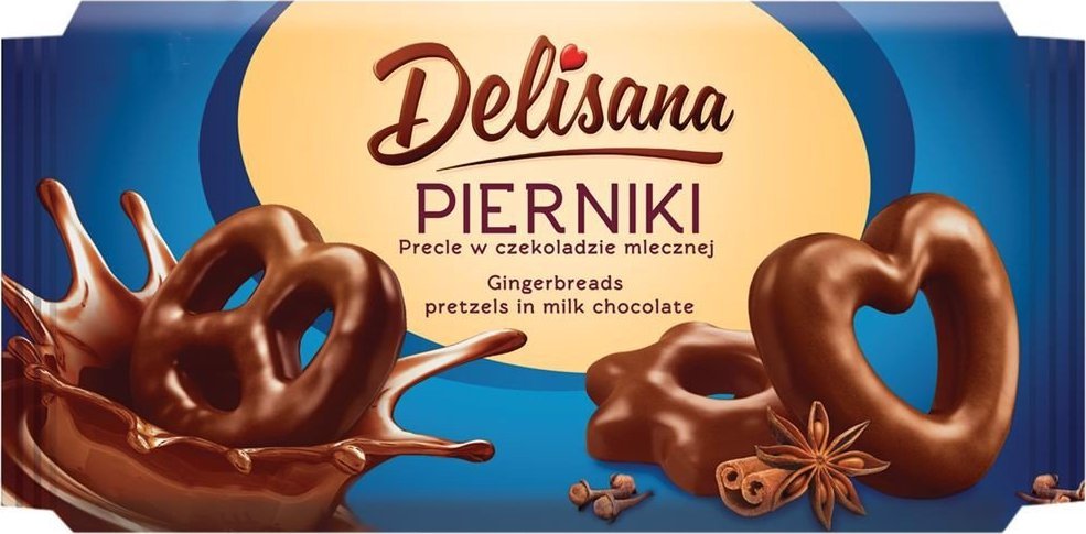 Delisana Pierniki precle w czekoladzie mlecznej 400g