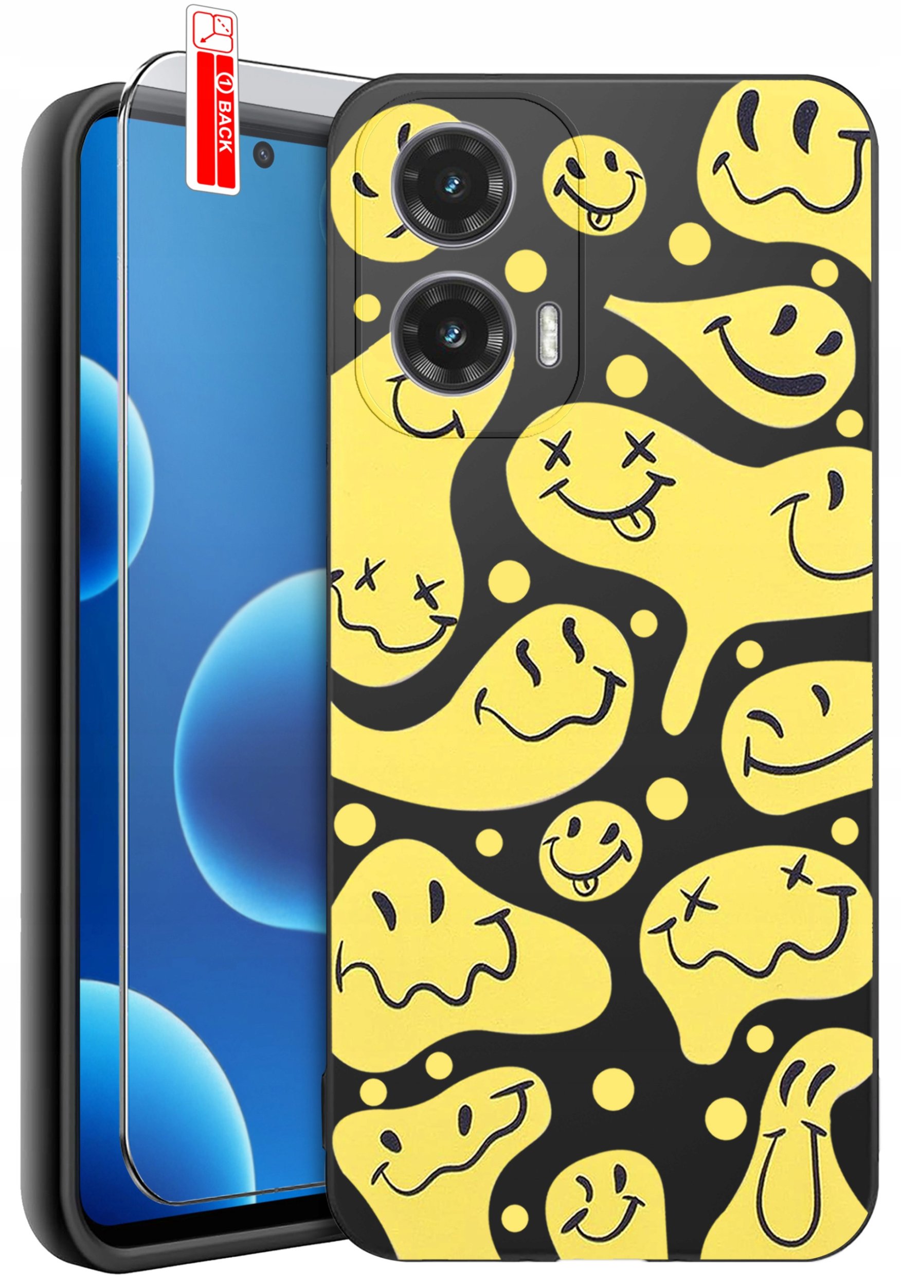 ETUI do Motorola Moto G45 5G | WZORY | SILIKONOWE MATT CASE + SZKŁO 9H