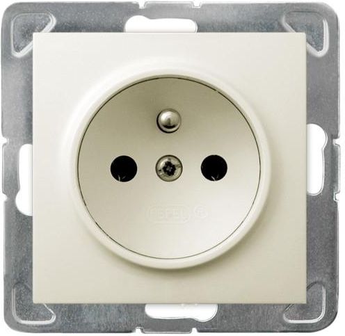 Ospel Gniazdo Impresja pojedyncze z uziemieniem ecru (GP-1YZ/m/27)