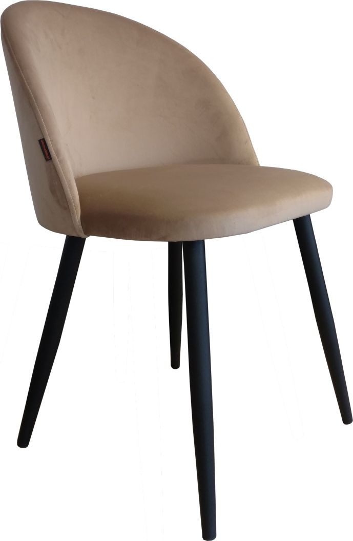 Atos Krzesło CLAUDINE 1 VELVET beżowe na czarnych nogach do salonu ATOS
