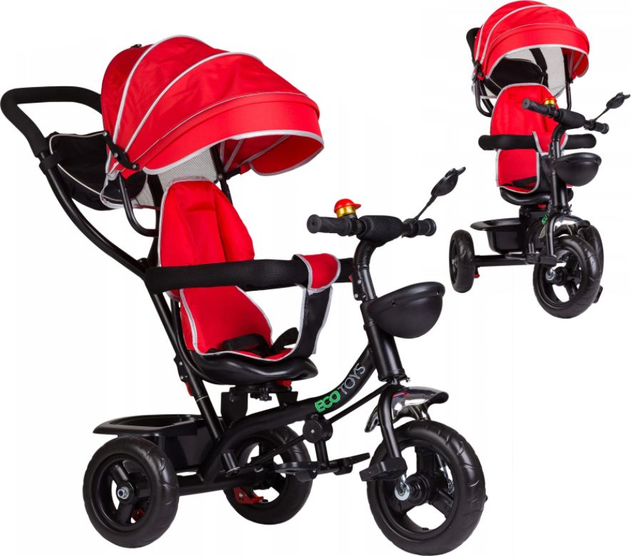 Ecotoys Rowerek trójkołowy z obracanym siedzeniem Czerwony