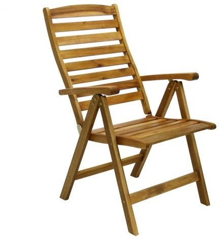 Home4You Krzesło FINLAY 62x66xH110cm z regulowanym oparciem, drewno: akacjowe, wykończenie: oliwione