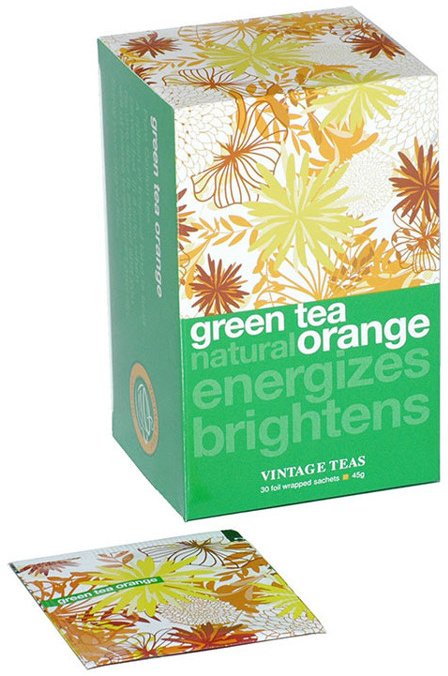 Vintage Teas Herbata zielona Green Tea Natural Orange 30 saszetek