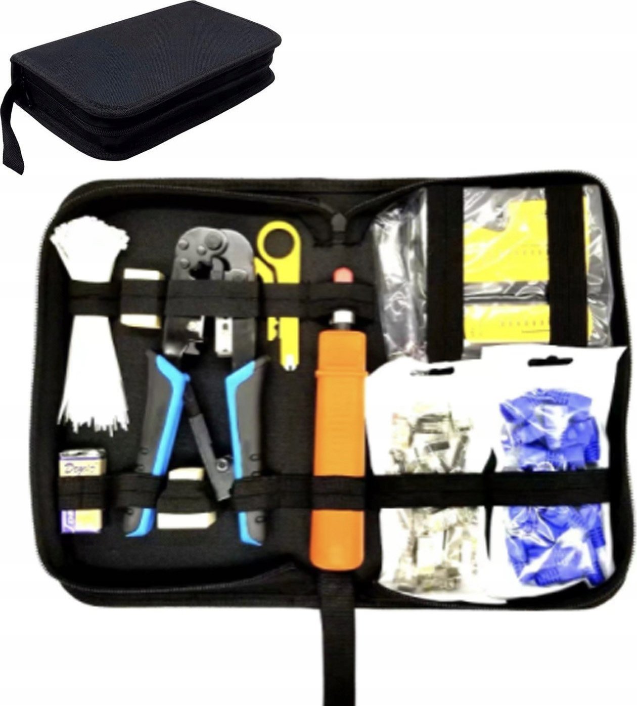 Rosfix TESTER KABLI ZACISKARKA NARZĘDZIA LAN ETUI NOŻYCE