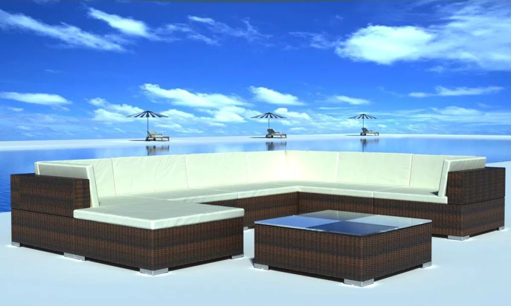 Elior zestaw wypoczynkowy do ogrodu Caste 3X brązowy (3859)