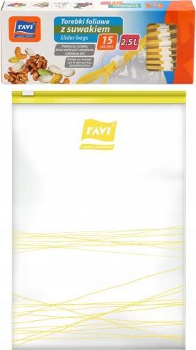 Ravi Torebki foliowe wielorazowe z suwakiem 2,5l 15szt