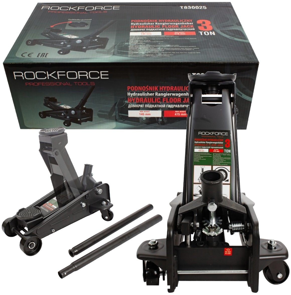 PODNOŚNIK HYDRAULICZNY ŻABA 3T LEWAREK Z GUMĄ