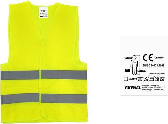 AMiO Kamizelka ostrzegawcza żółta SV-01 z certyfikatem