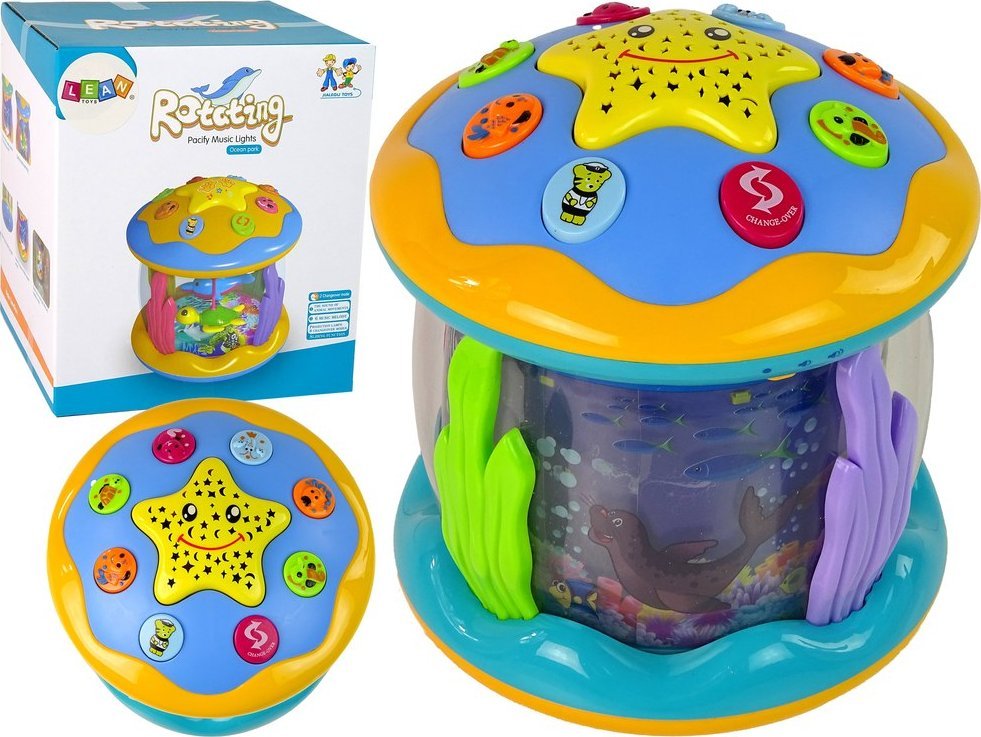 LeanToys Wielofunkcyjny Projektor Gwiazd Lampka Nocna Ocean Podwodny Świat